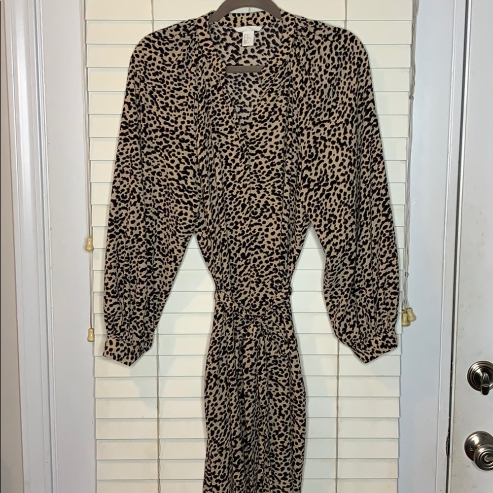 EUC H&M balloon sleeve leopard print dress | 10